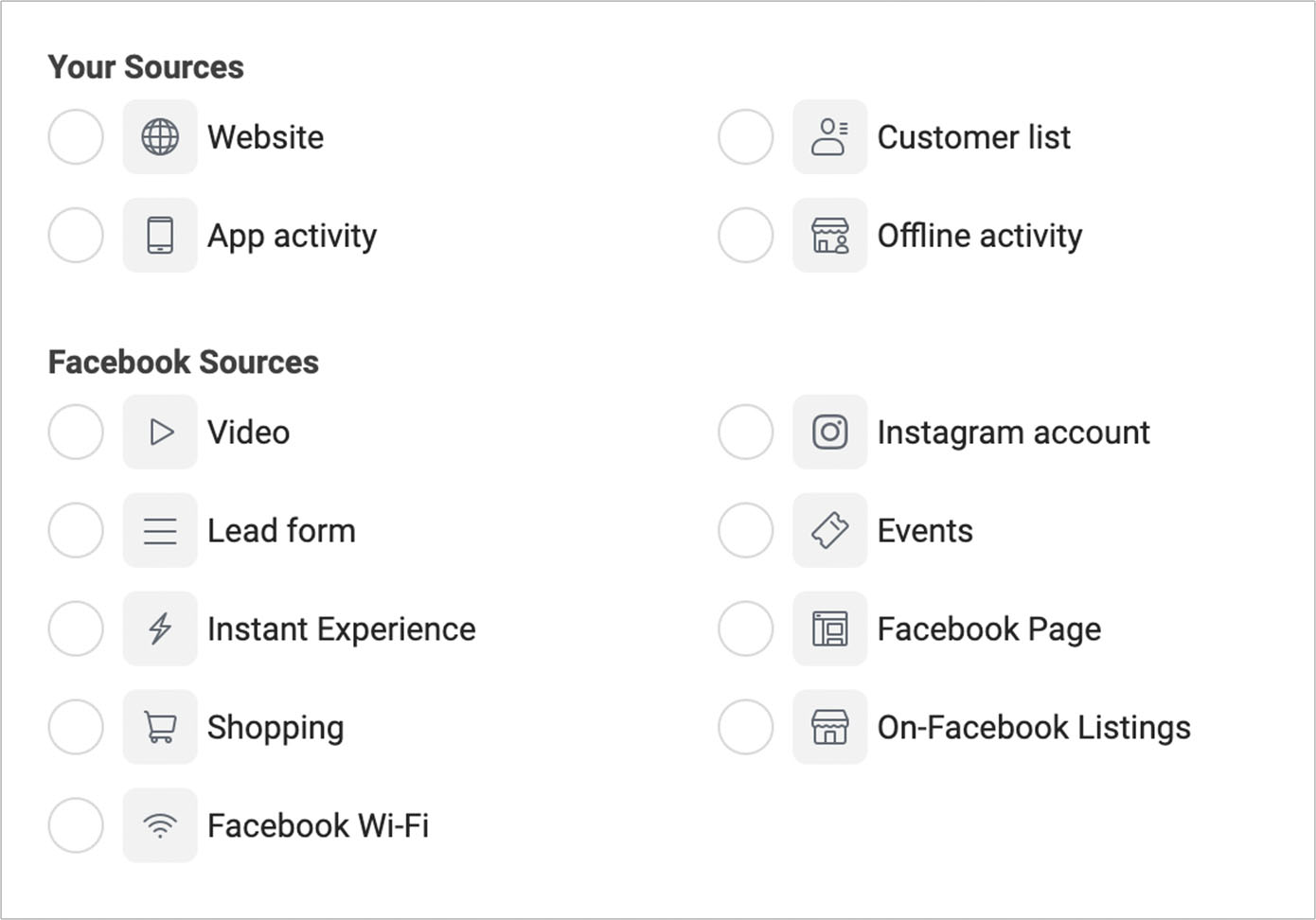 source audience facebook ads