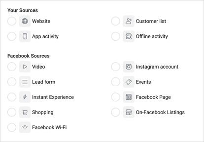 facebook ads audience source