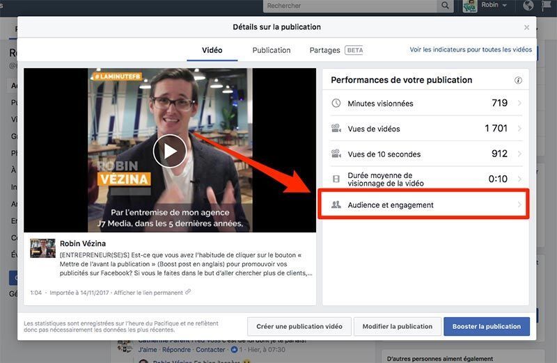 audience et engagement facebook
