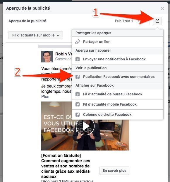 publication facebook