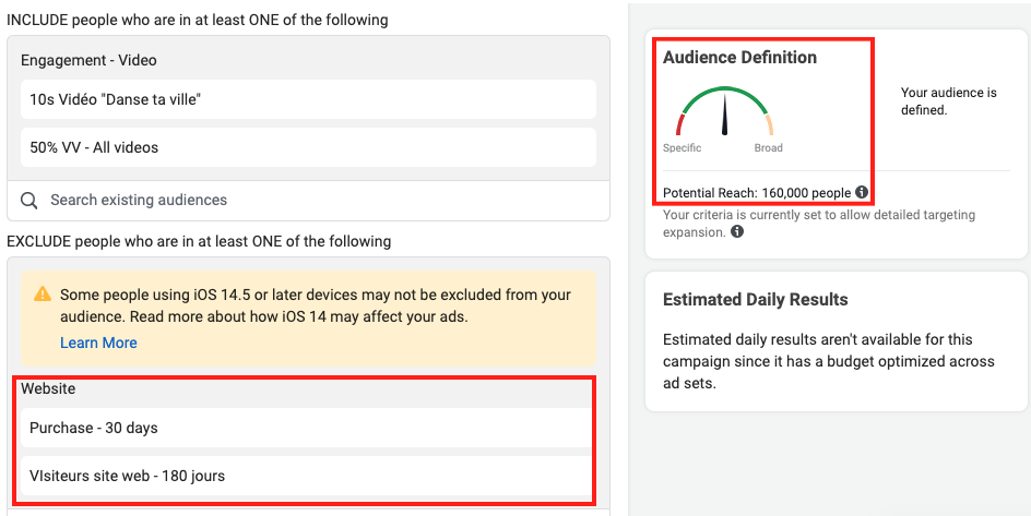 audience exclusion facebook