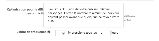 fréquence diffusion Facebook Ads