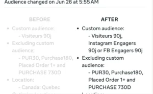 changement audience retargeting meta ads